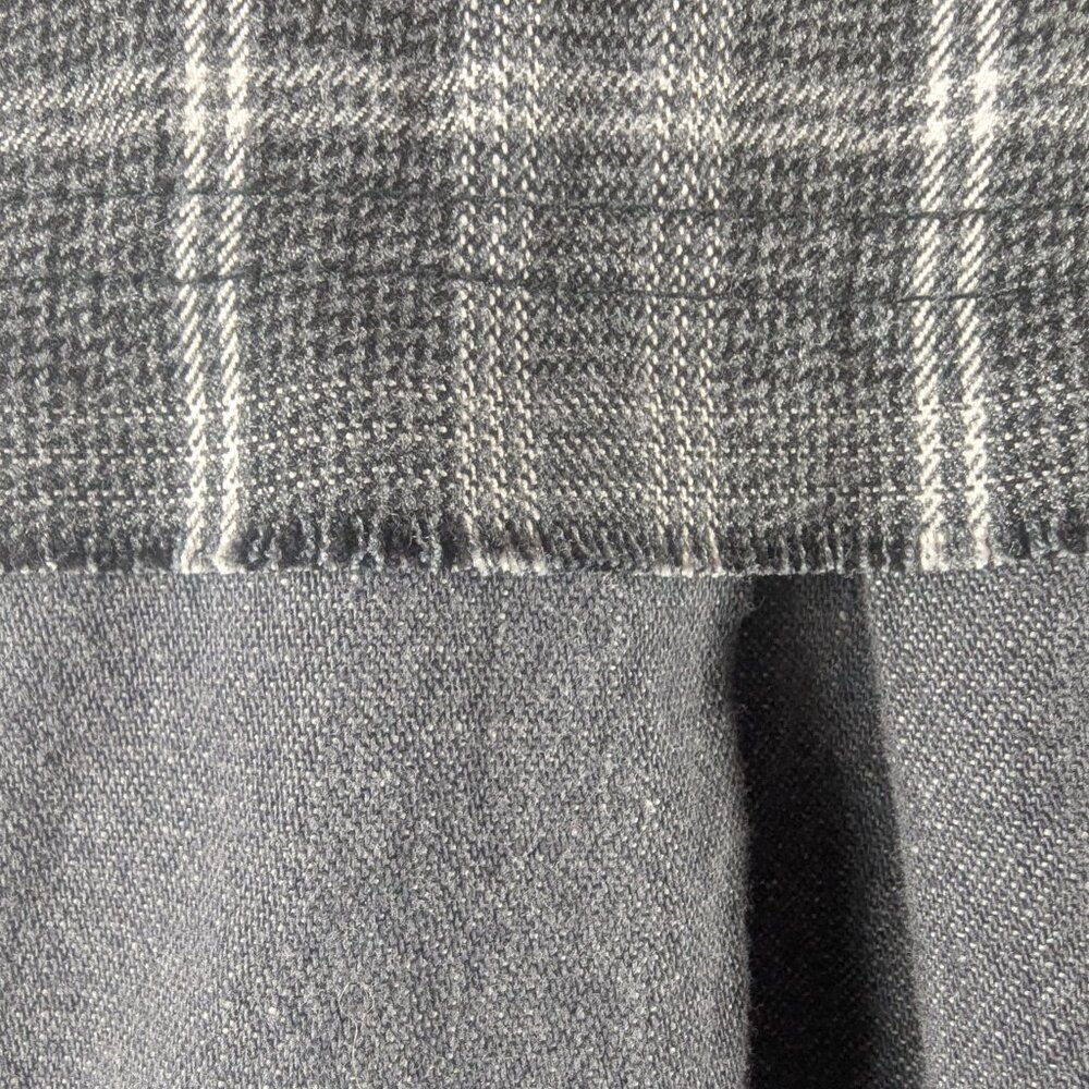 Ulla Popken Black Denim Flannel Snap Front Collared Shirt Raw Hem Plus Sz 16/18 - Picture 9 of 12